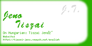 jeno tiszai business card